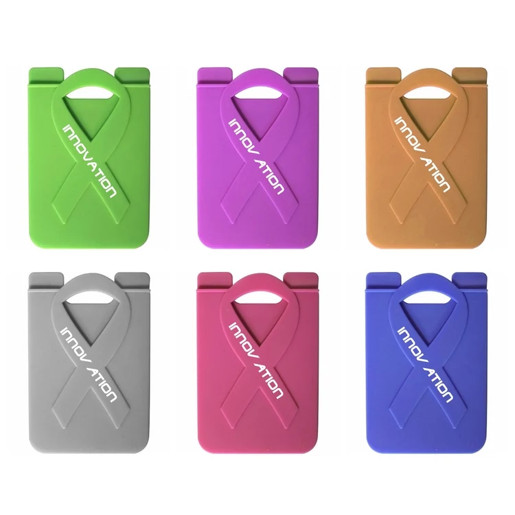 Ribbon Silicone Adhesive Cell Phone Wallet 1