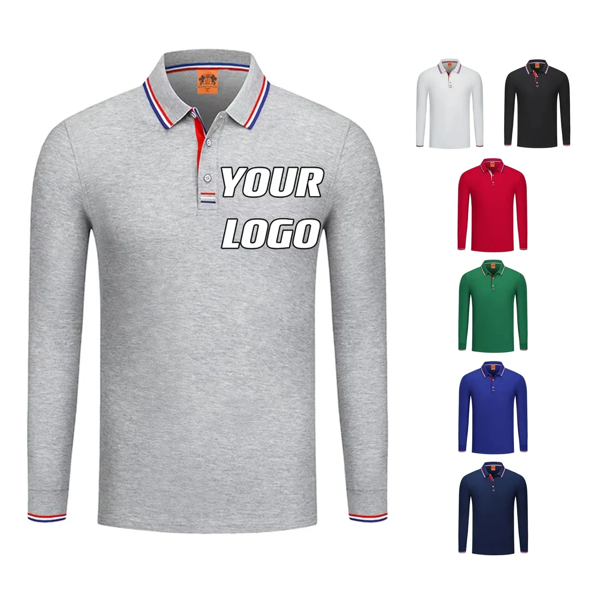 Customizable Long-Sleeve Polo Shirts Sweatshirt Tops 1