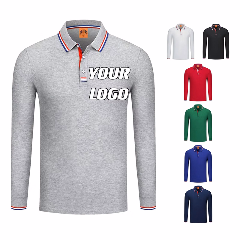 Customizable Long-Sleeve Polo Shirts Sweatshirt Tops
