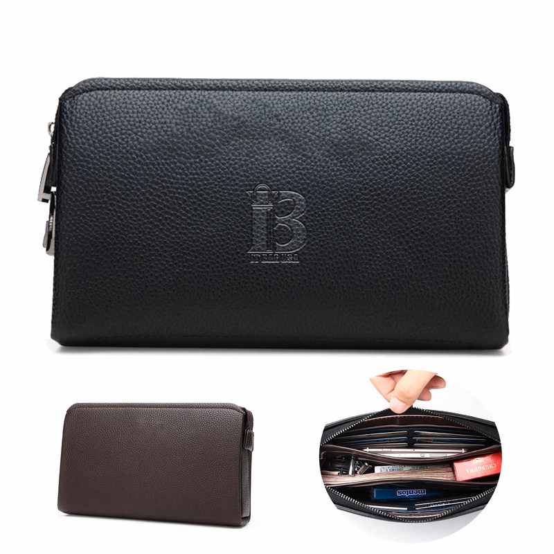 Pu men's handbag Wallet Combination lock