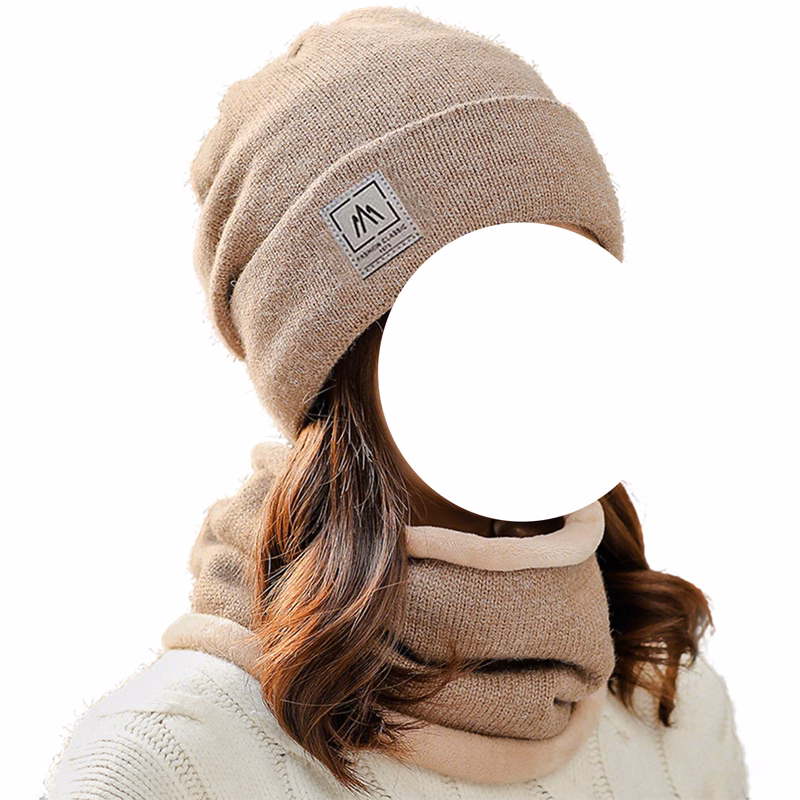 Cold-Resistant Knitted Hat and Neck Warmer Set