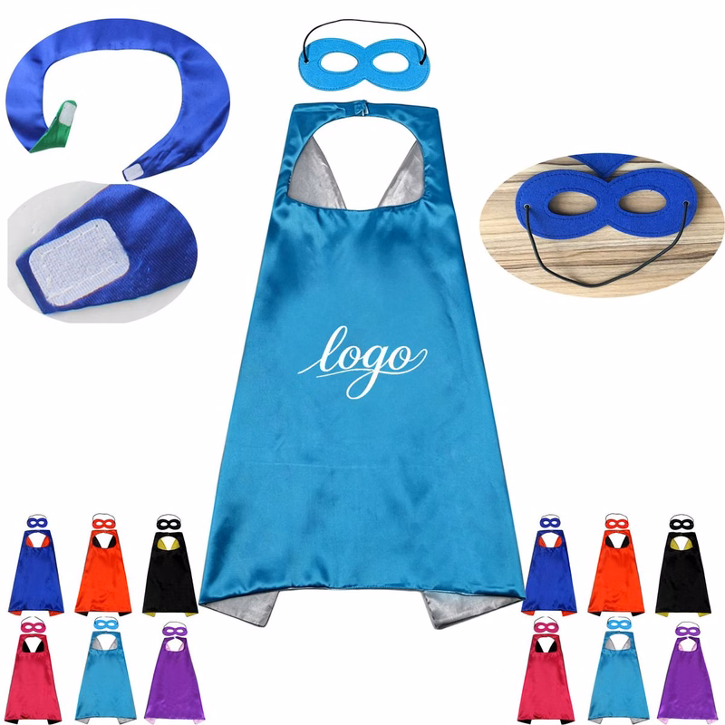 Kids Superhero Cape Mask Hook and Loop Bulk Party Favor