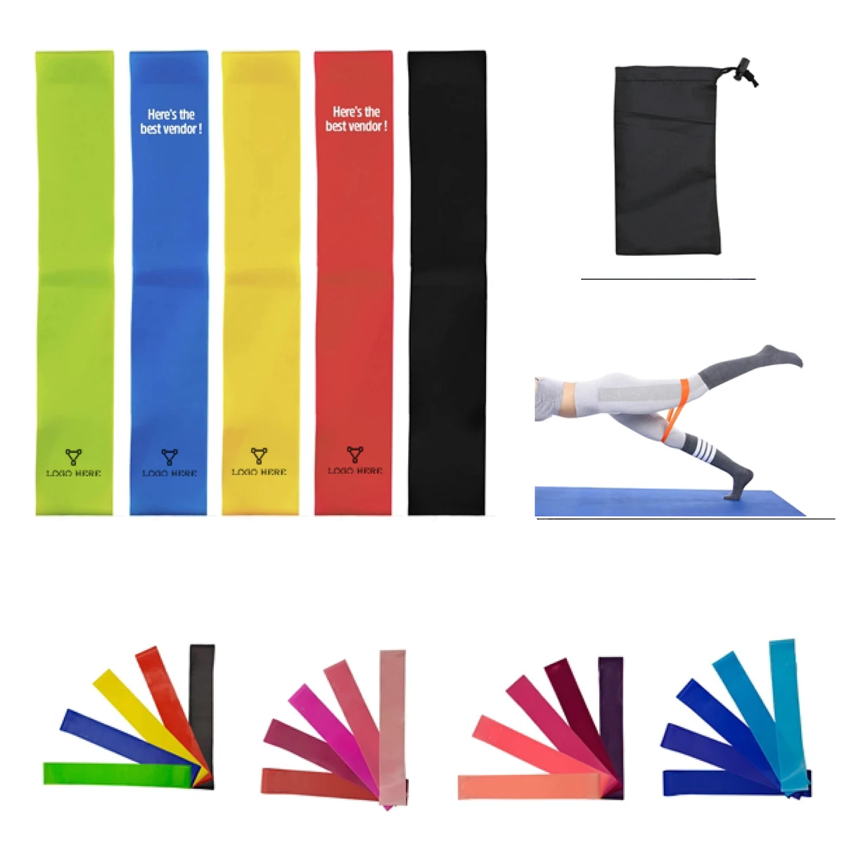 MOQ 50 Fitness Resistance Bands Set for Yoga, Pilates & Physical Therapy 1