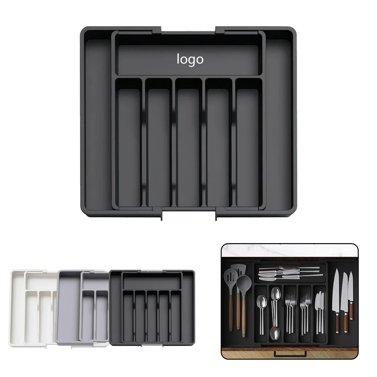 Expandable Kitchen Cutlery Tray 1