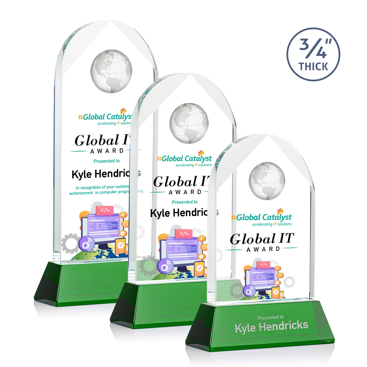 Blake Globe VividPrint™ Award on Newhaven - Green 1