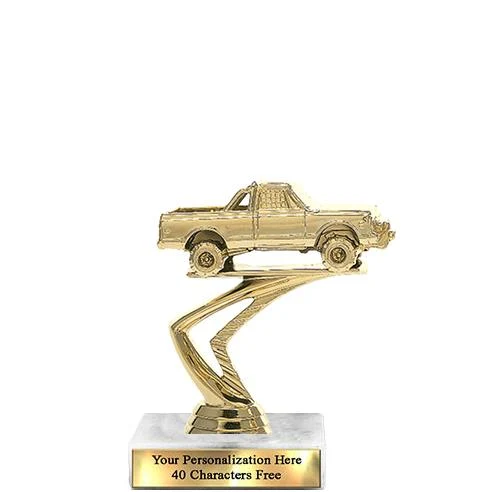 Trophy: 7", 2x3 white marble base, Pick Up Truck G 1