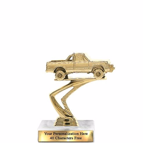Trophy: 7", 2x3 white marble base, Pick Up Truck G