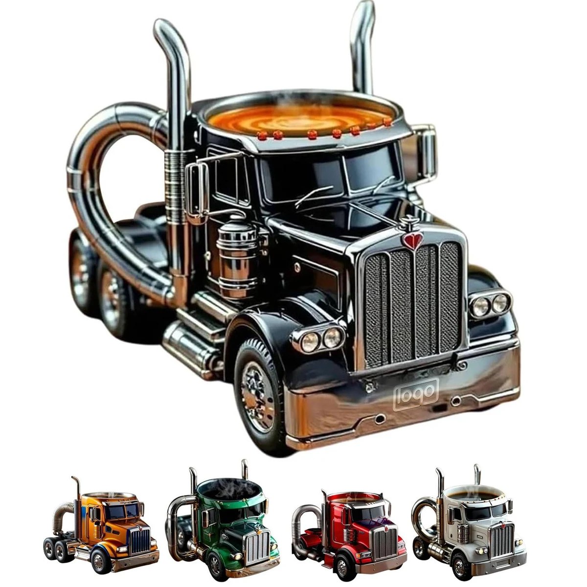 Stainless Steel Semi Truck Coffee Mug 1