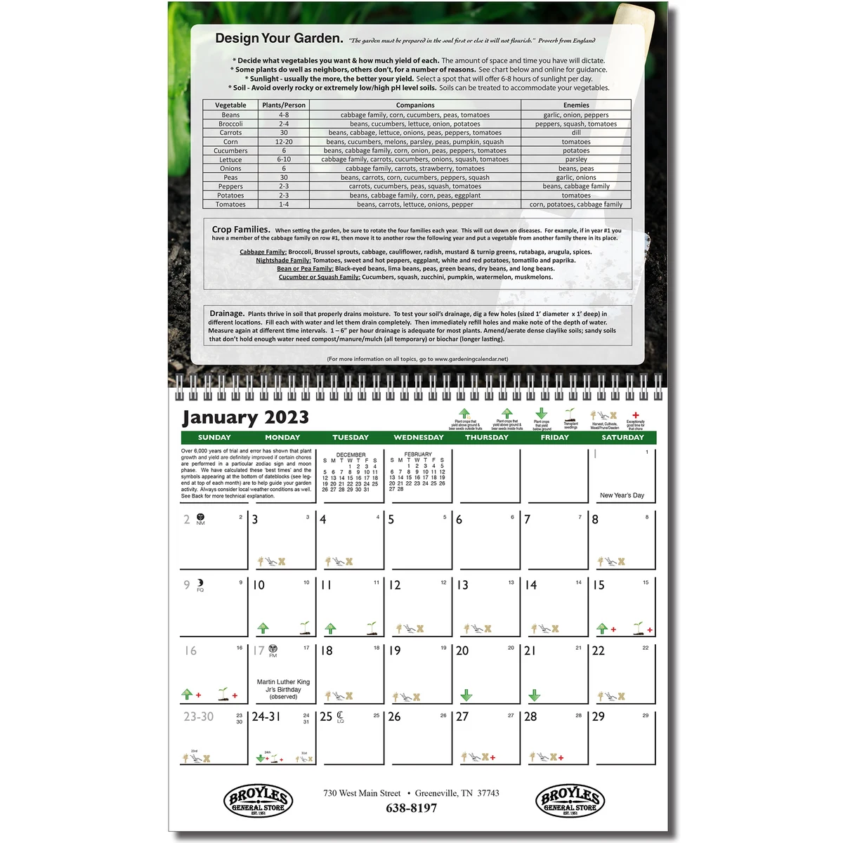 Gardening 12 Sheet Wall Calendar 1
