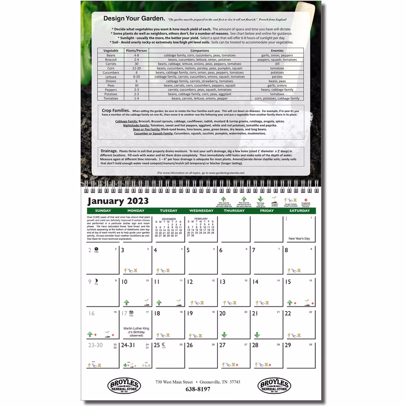 Gardening 12 Sheet Wall Calendar