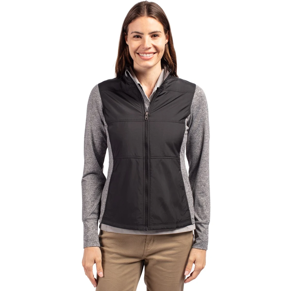 Cutter & Buck Stealth Recycled Hybrid Quilted Womens Windbreaker Jacket 1