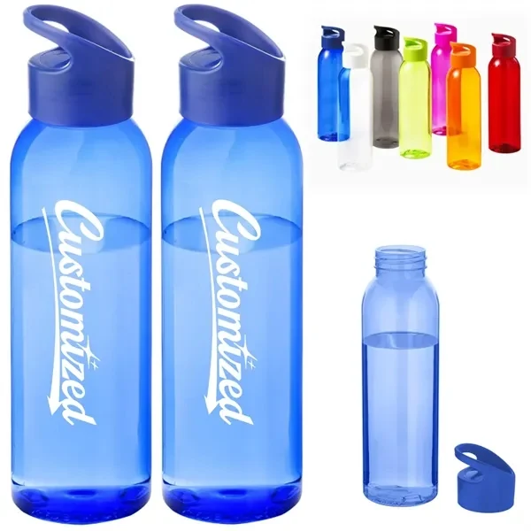 Custom 22 oz Translucent Sports Water Bottle with Loop Cap — Wellness Program Giveaway 1