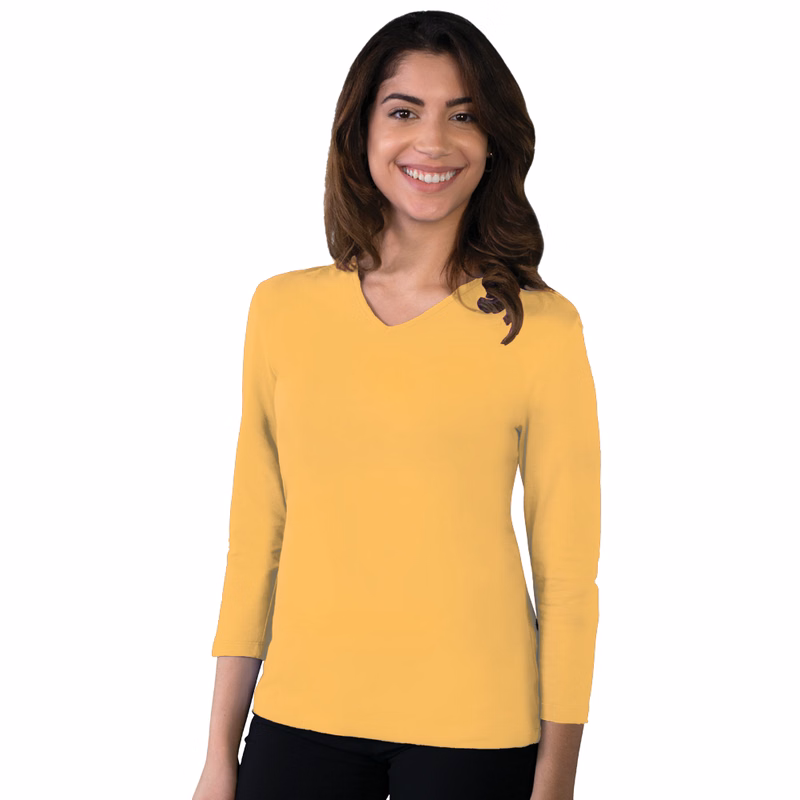 Ladies' 3/4 Sleeve V-Neck Tee