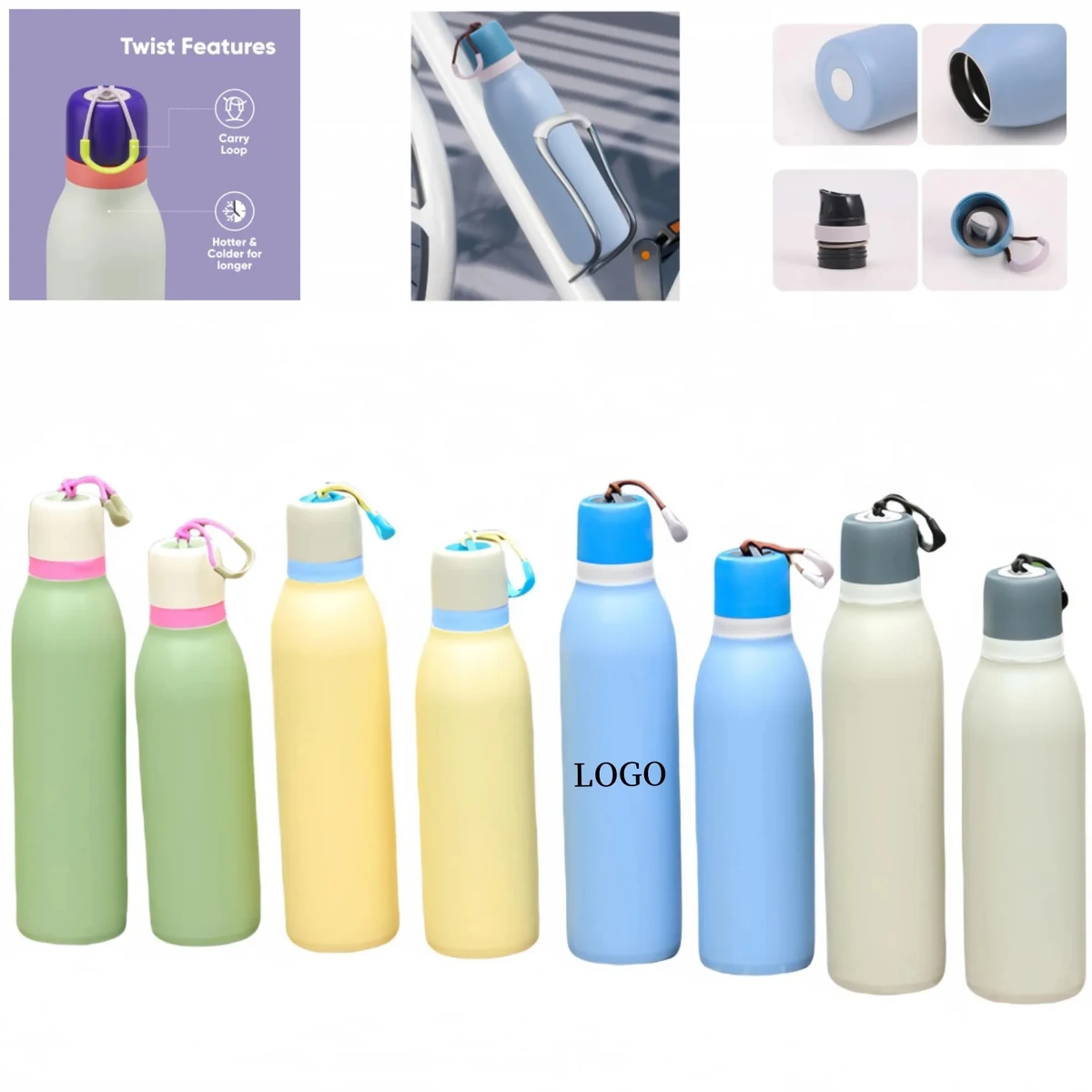 18oz Insulated Stainless Steel Water Bottle with Straw 1