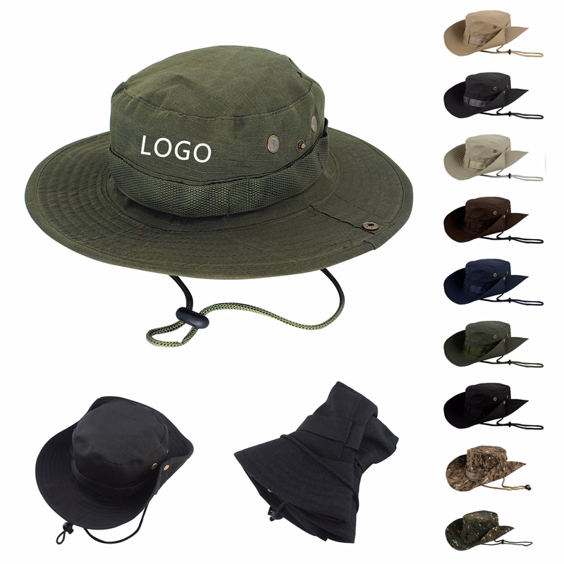 Cowboy Webbing Fisherman Sun Bucket Hats Hiking Outdoor