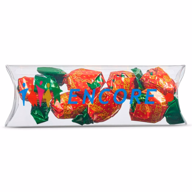 5" Pillow Box of Invidually Wrapped Strawberry Filled Hard Candy