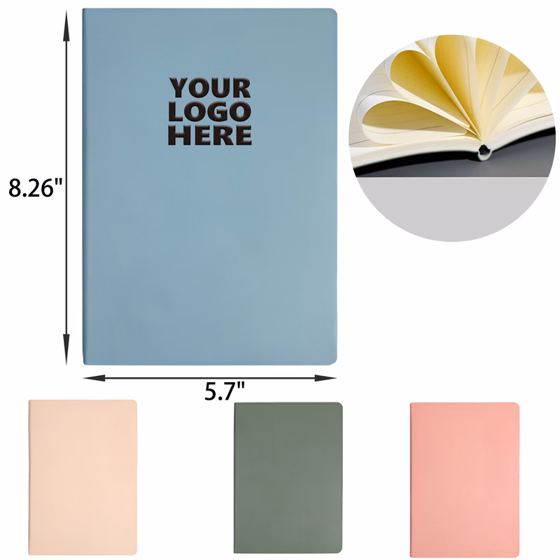 MOQ 50 PCS A5 Smooth Leather Notebook