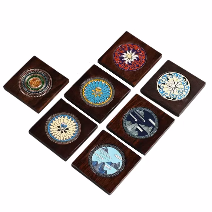 Customized Ebony Alloy Coasters