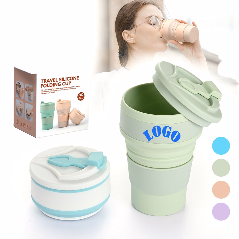 16 Oz Silicone Foldable Reusable Retractable Cup