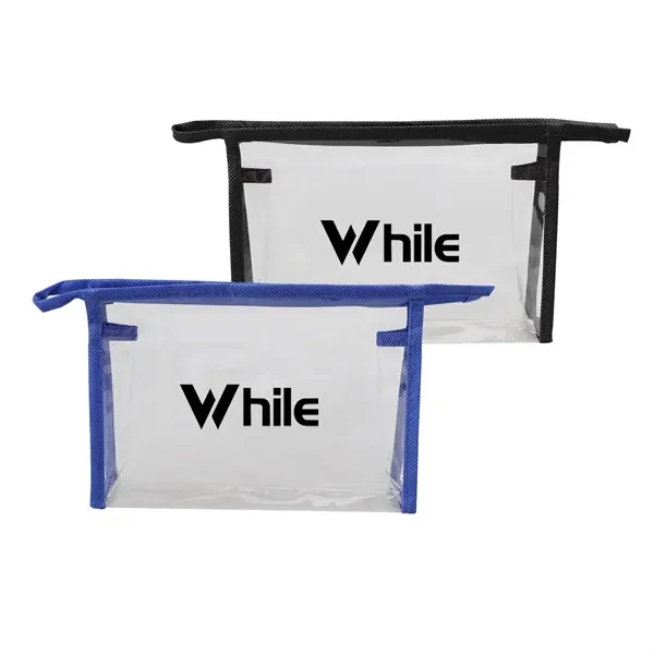 Custom 8x2x5 Transparent PVC Makeup Pouch Zipper Bag — Travel Cosmetic Organizer 1
