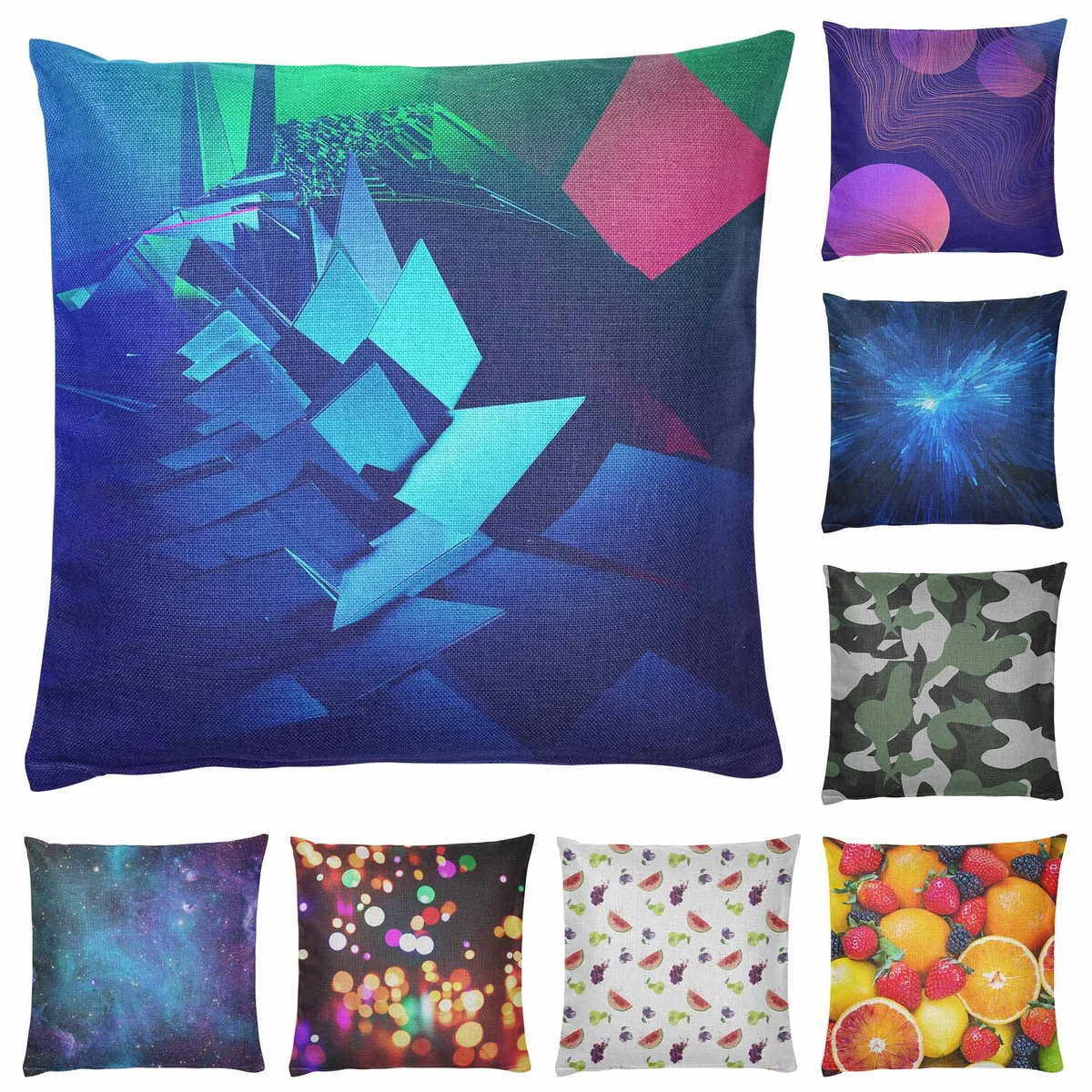 Full Color Imprint Linen Pillow Case 1