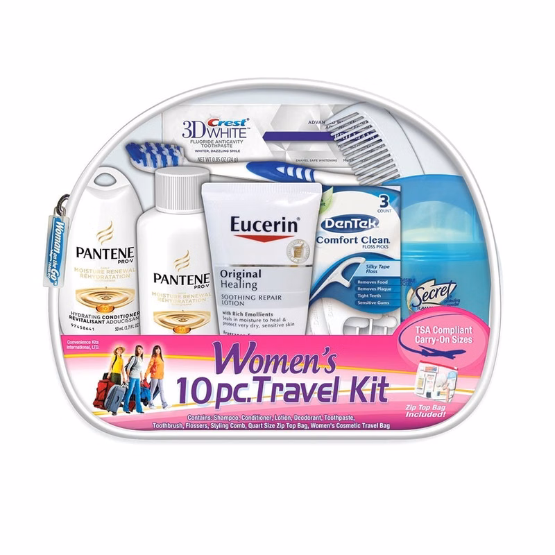 Women's Deluxe Brand Travel Hygiene Kit - 10-Piece