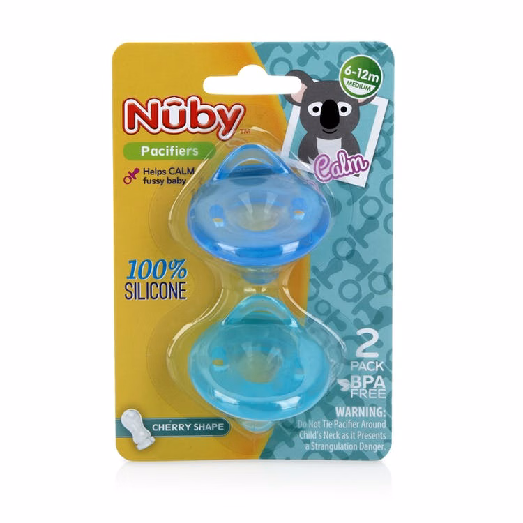 Nuby Pacifiers - 2 Count Silicone Cherry Shape