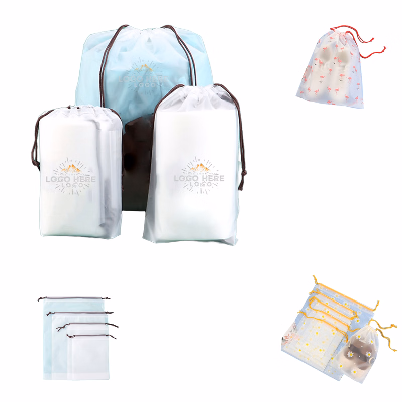 MOQ 100 Waterproof Frosted Drawstring Bag for Shoes and Accessories