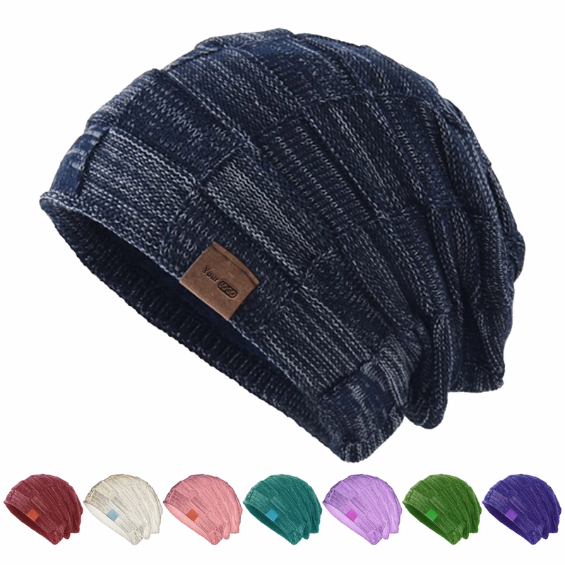Acrylic Warm And Stylish Knitted Slouchy Beanie For Winter