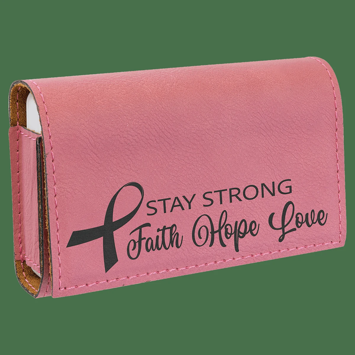 4 3/4" x 3 1/8" Pink Leatherette Pill Box 1