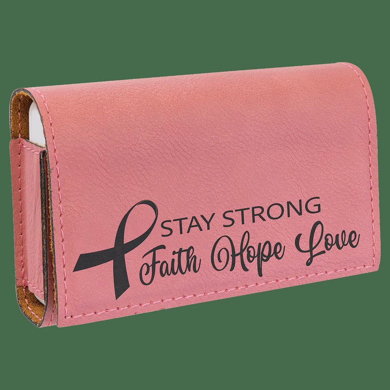 4 3/4" x 3 1/8" Pink Leatherette Pill Box