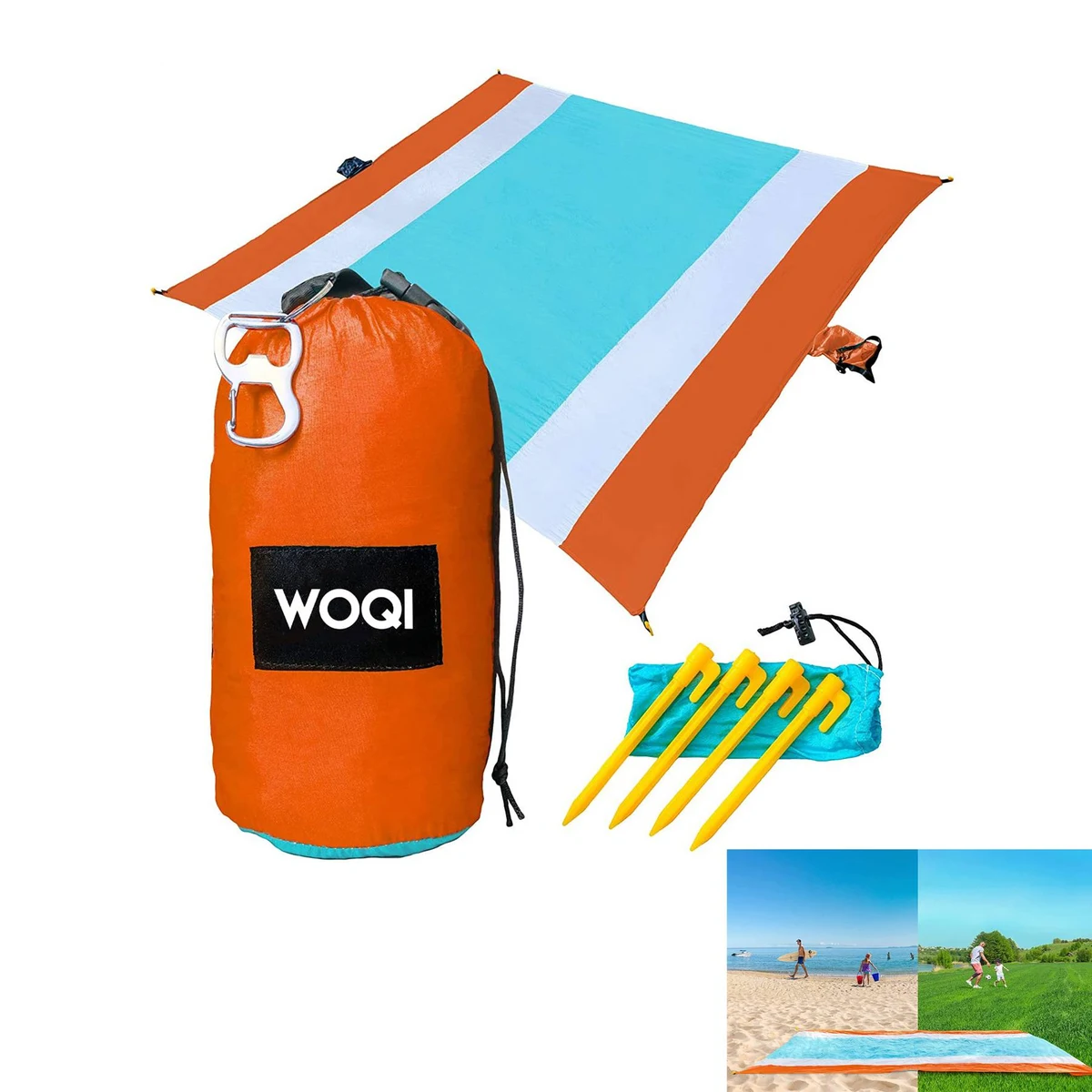Beach Blanket Sandproof Extra Large Beach Mat 1