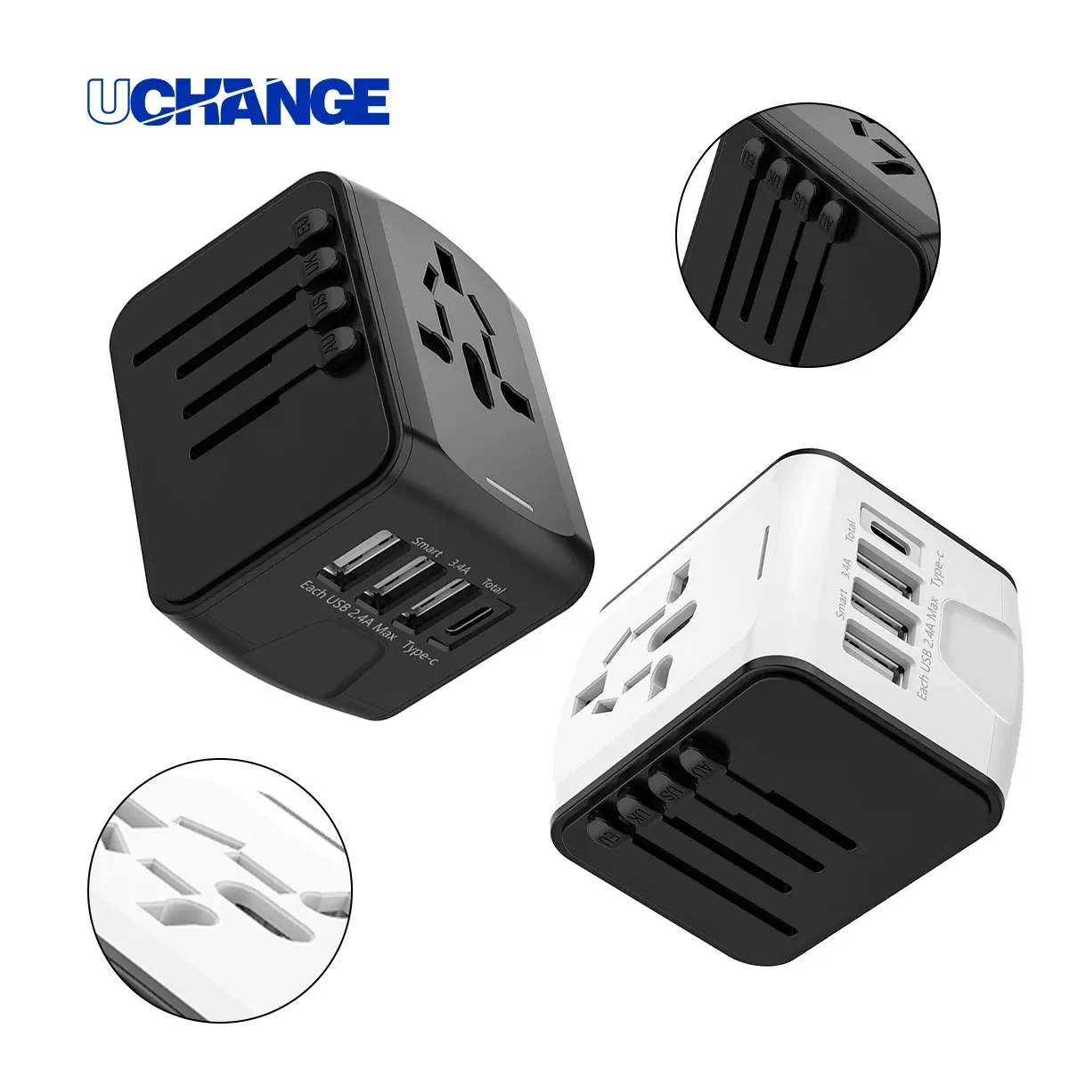Universal Travel Adapter with USB Charging Ports 1