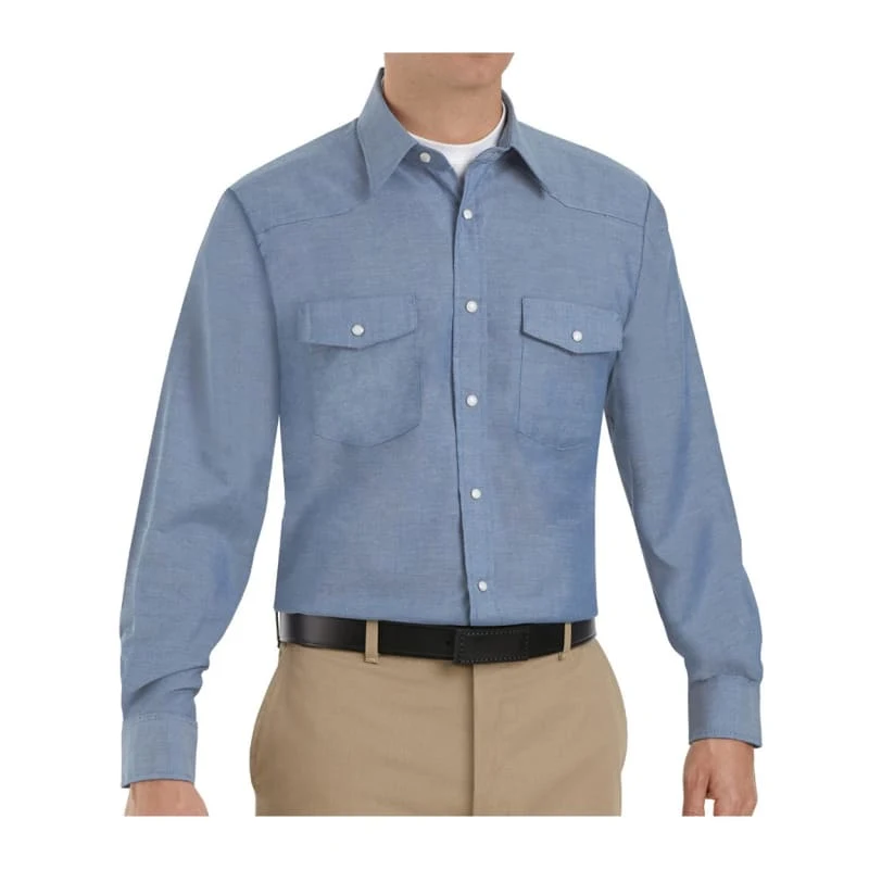 Red Kap Men's Deluxe Western Style Long Sleeve Shirt - SC14 1