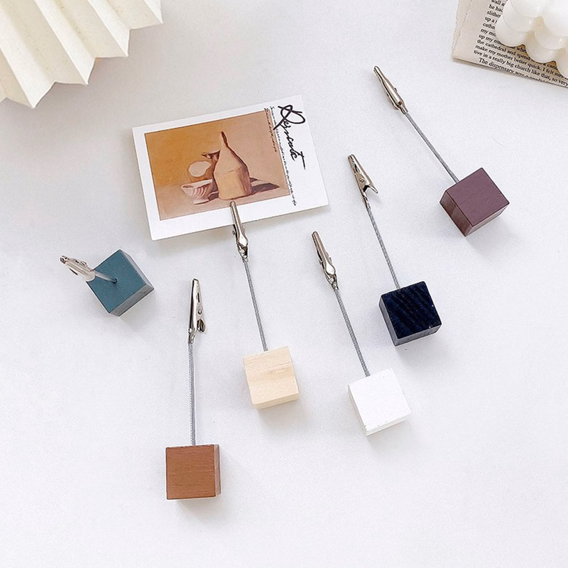 Cube Wood Memo Holder