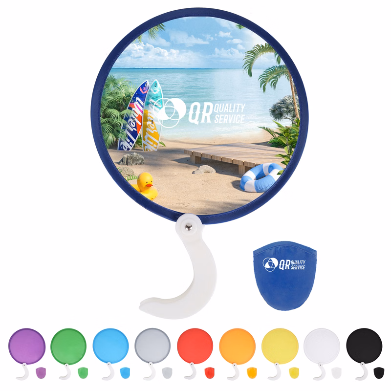 Pop Up Twist & Fold Hand Fan With Handle