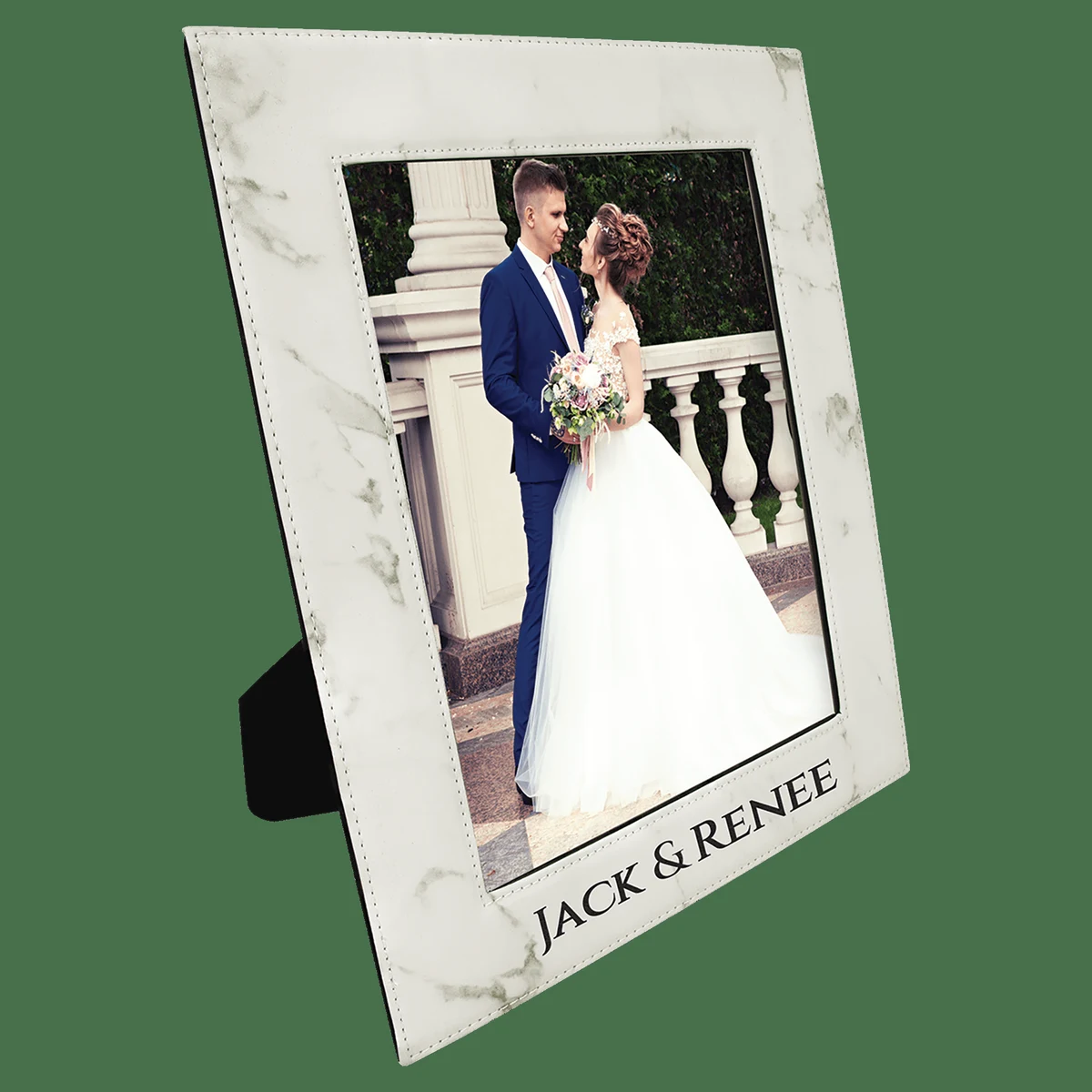8" x 10" White Marble Leatherette Photo Frame 1