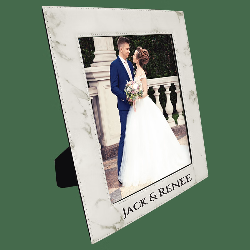 8" x 10" White Marble Leatherette Photo Frame