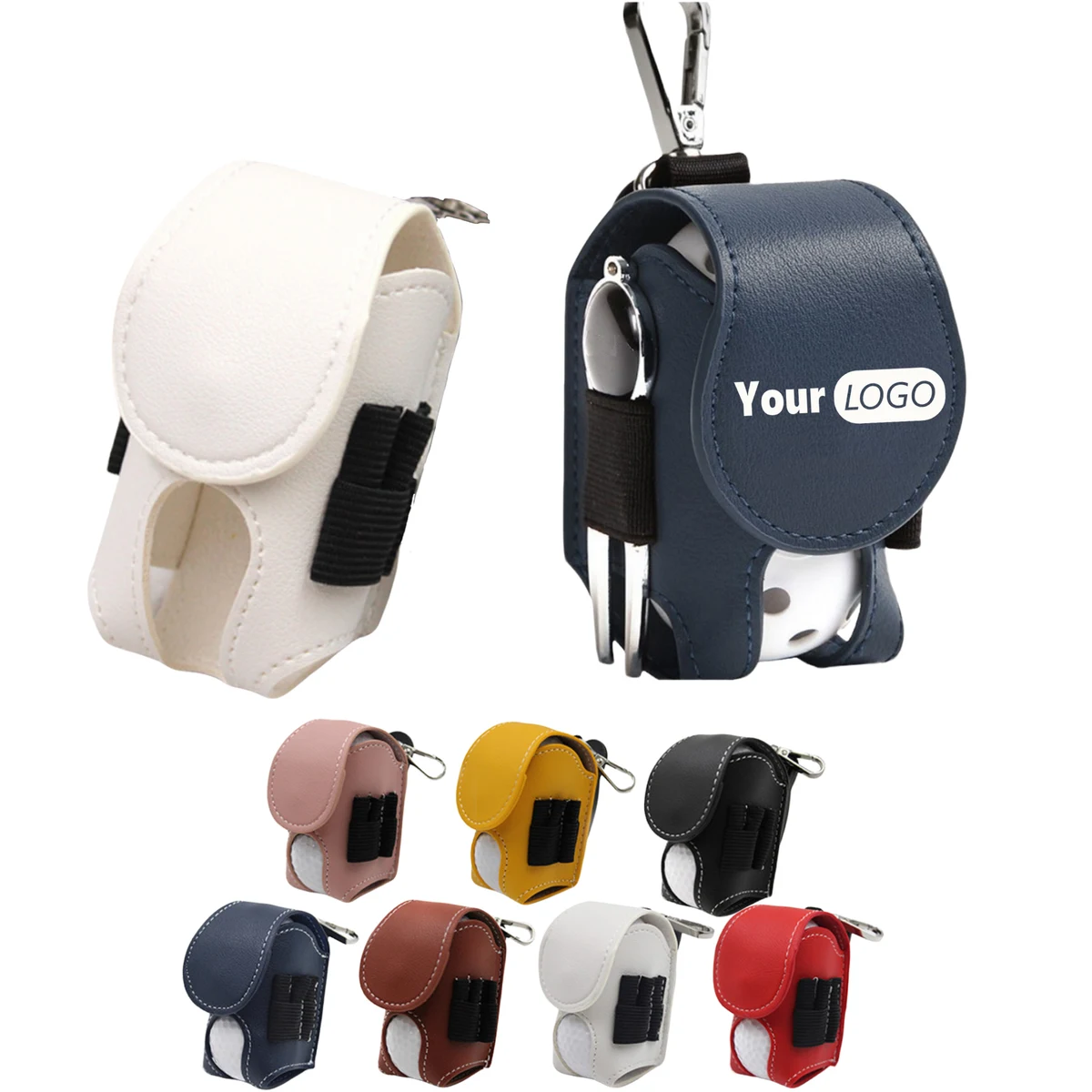 PU Leather Outdoor Portable Small Golf Ball Set Bag 1