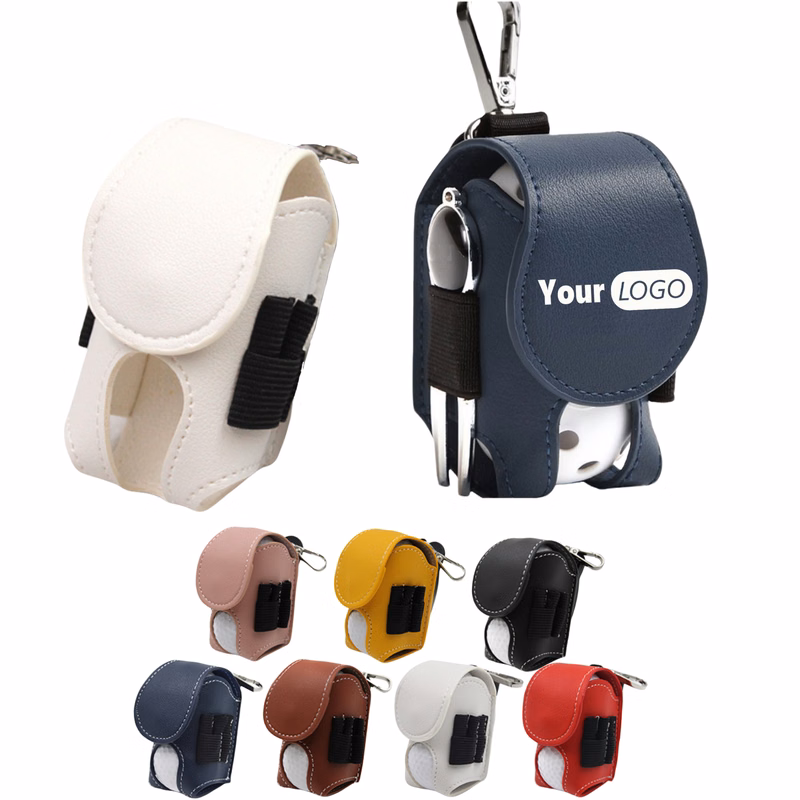 PU Leather Outdoor Portable Small Golf Ball Set Bag