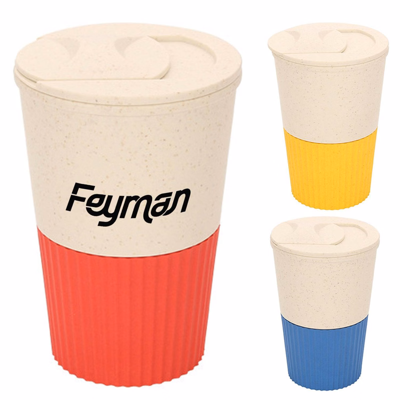 13oz Leak-Proof Food Grade Wheat Straw Coffee Cup