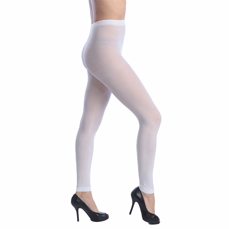Women's Opaque Control Top Footless Tights - White One Size Fits Most