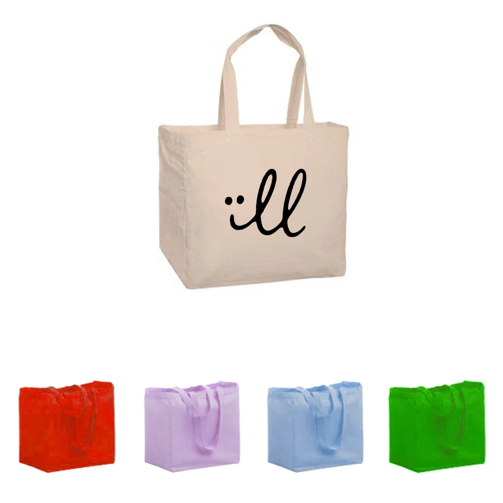 Poly-Cotton Canvas Grocery Tote Bag, custom tote bag with logo imprint 1