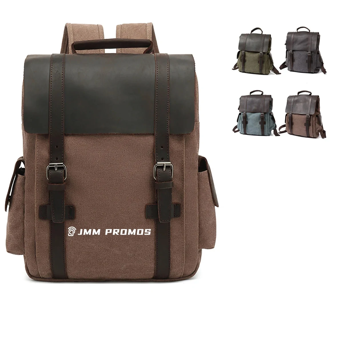 Canvas And Leather Rucksack Backpack 1