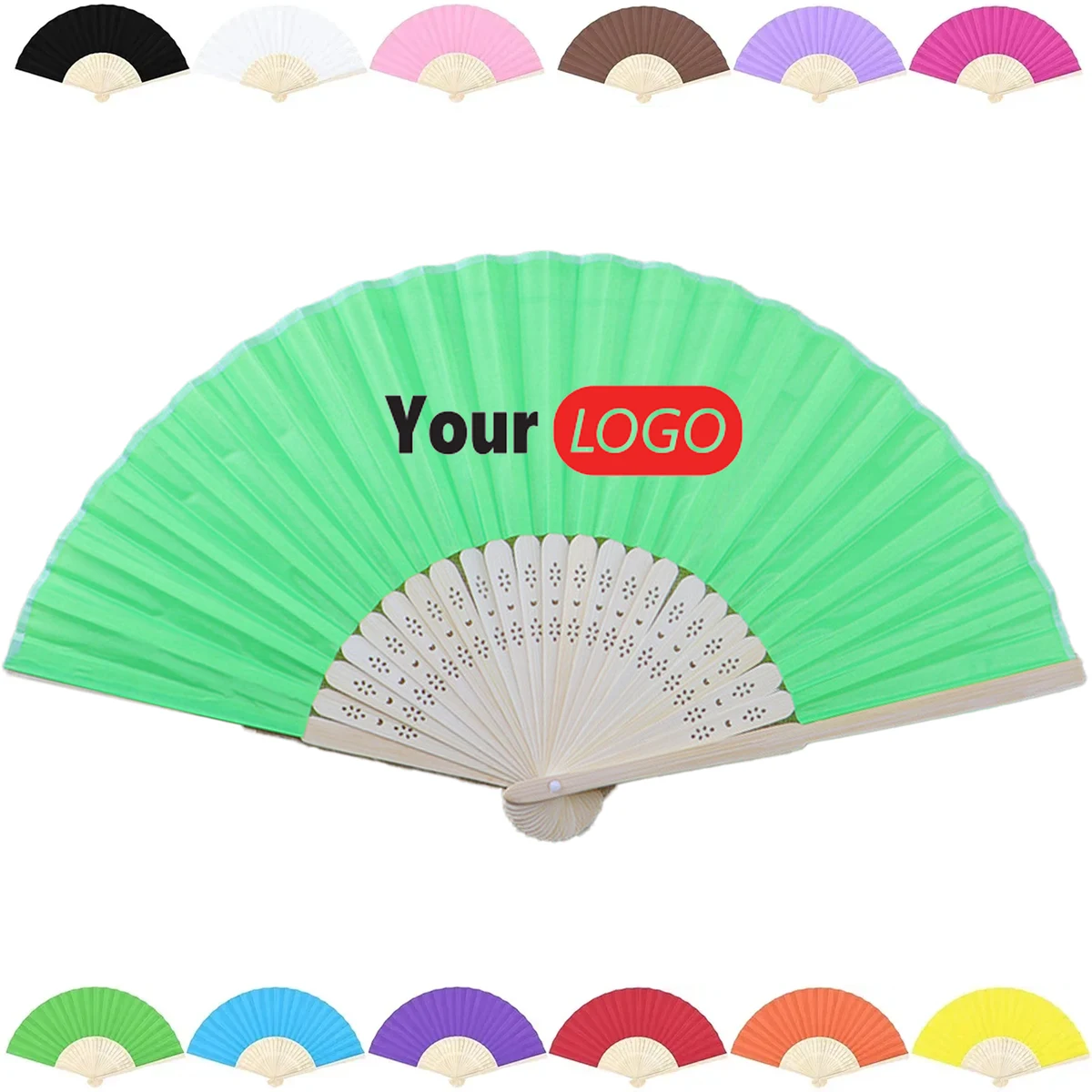 Bamboo Folding Fan with Custom Print 1