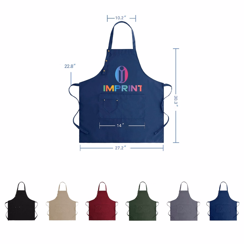 Apron with Adjustable Straps and Large Pockets