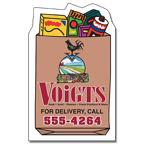 Delivery Magnet - Grocery Bag Shape (1.75x2.875) - 25 mil. 1