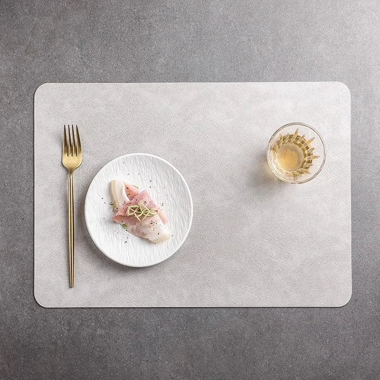 Custom Vintage Textured PU Leather Placemat 1