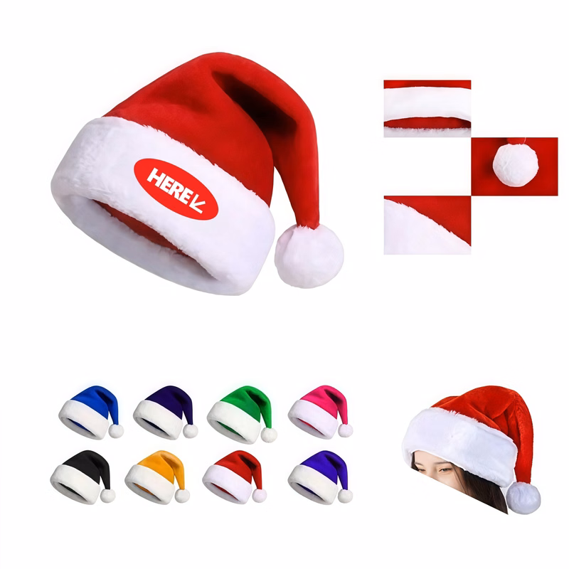 Custom Thickened Christmas Party Colored Santa Hat