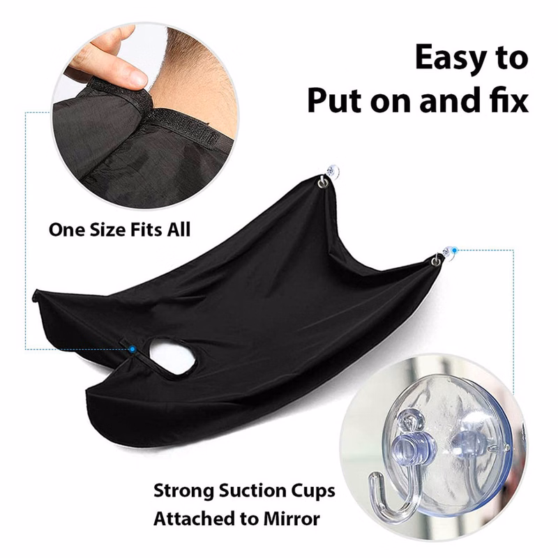 Beard Trimming Catcher Bib with 2 Suction Cups